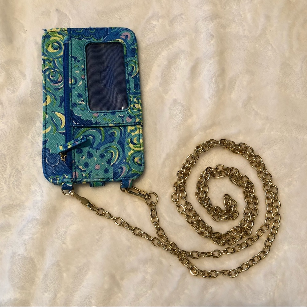 Blue Peacock Lilly Pulitzer Phone wallet w/ chain